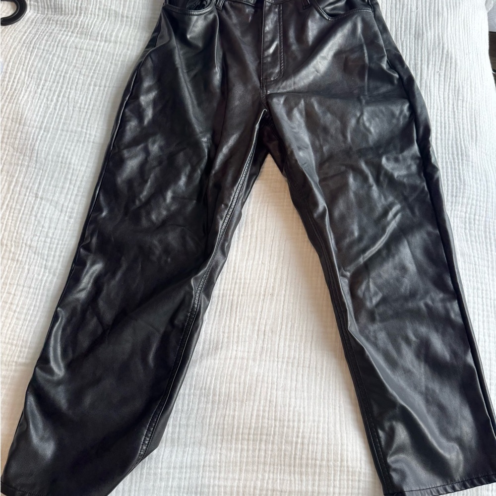 Black Faux Leather Pants